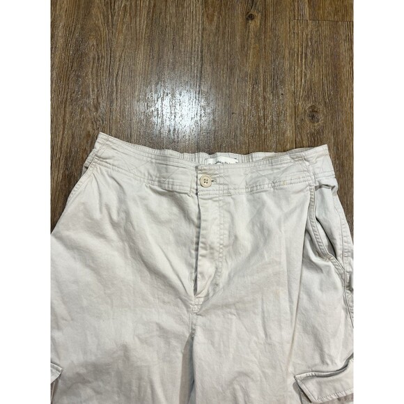 Abercrombie Fitch High Rise Wide Leg Cargo Pants Size 29 Boho Y2K Barrel White - Picture 4 of 9